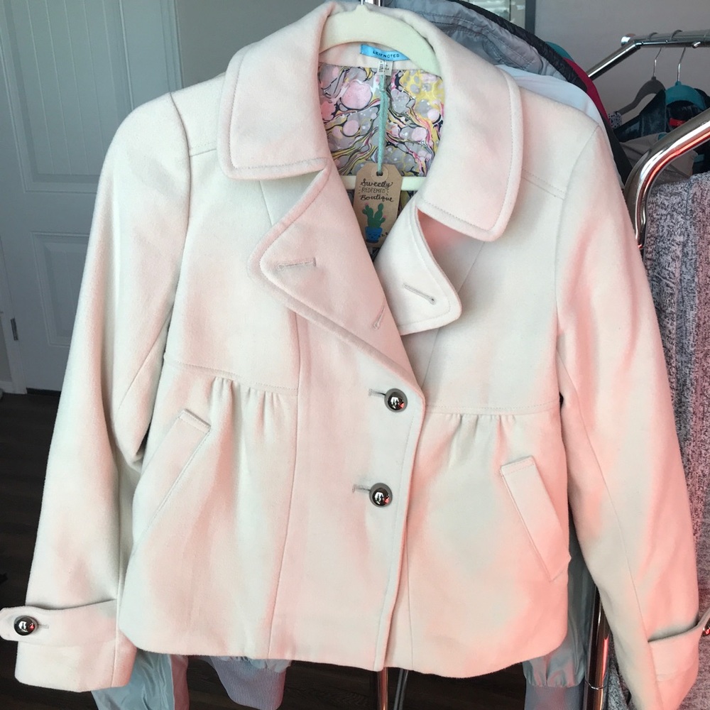 Anthropologie Liefnotes Cream Peacoat